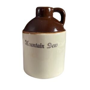 Vtg Mountain Dew Stoneware Jug No Cork Used